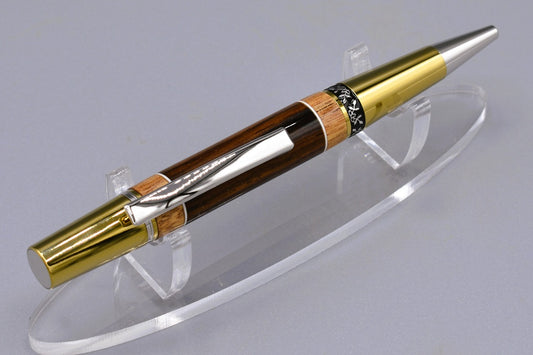 Handmade  Compact twist pen. Cocobolo, Canary woods.