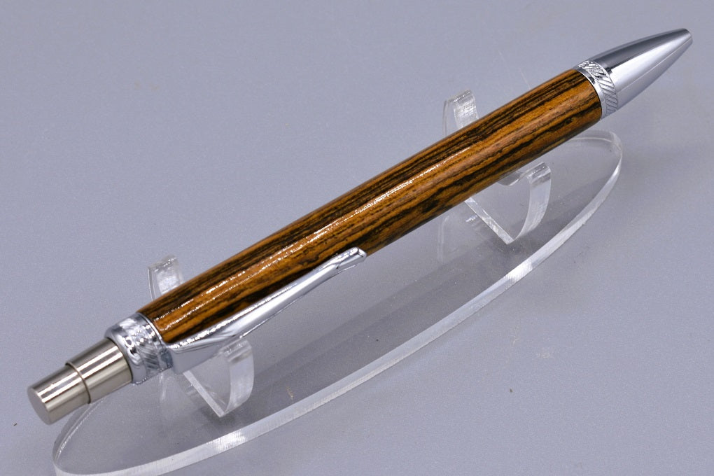 Handmade Thick click pen. Bocote wood.