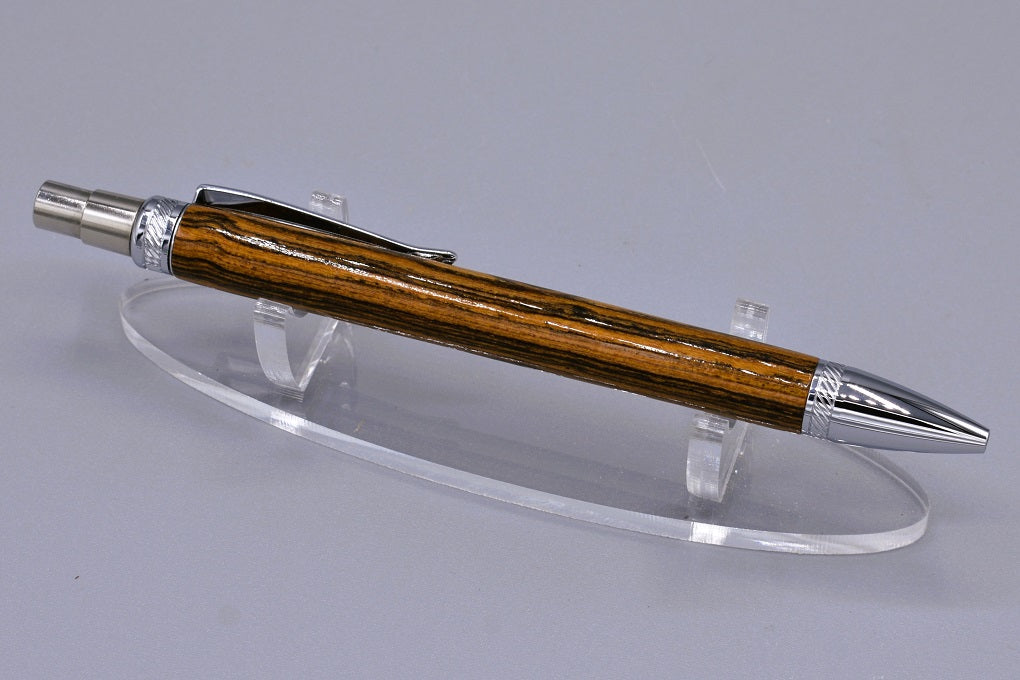 Handmade Thick click pen. Bocote wood.