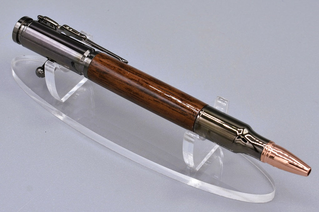 Handmade 30 Cal. Bolt Action pen. Walnut wood.