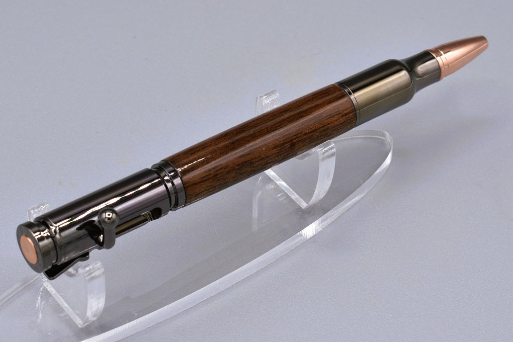 Handmade 30 Cal. Bolt Action pen. Walnut wood.
