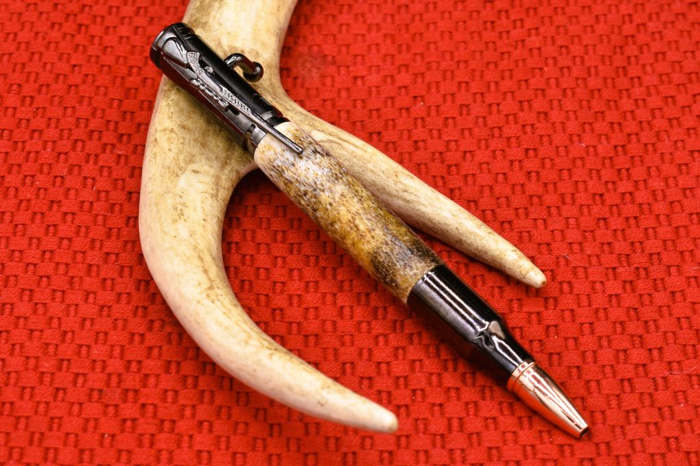 Handmade Bolt Action 30 cal. pen. Whitetail Deer antler.