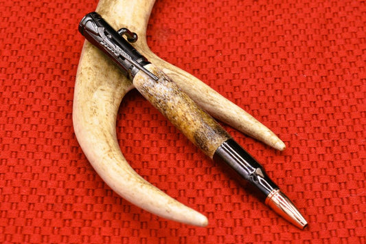 Handmade Bolt Action 30 cal. pen. Whitetail Deer antler.