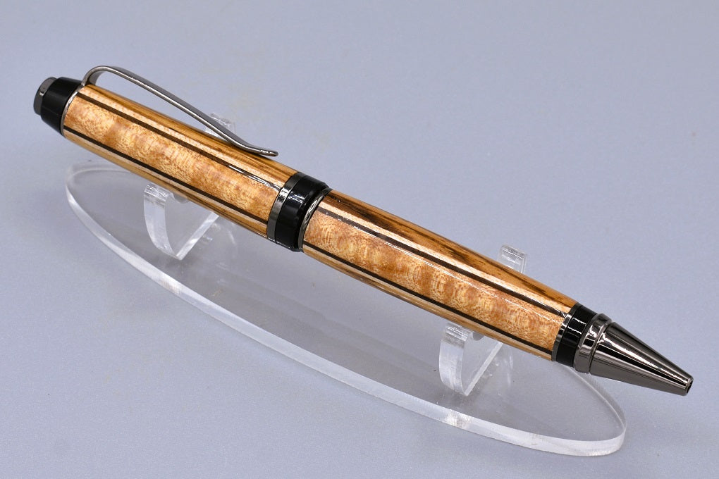 Handmade Cigar twist pen. Zebra, Maple Woods.