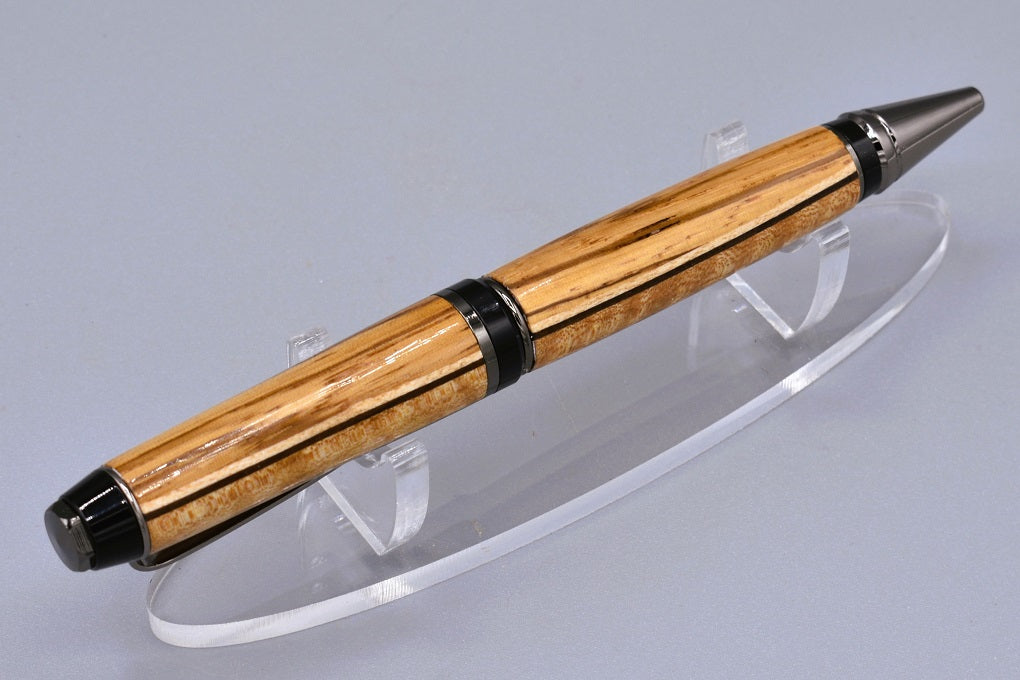 Handmade Cigar twist pen. Zebra, Maple Woods.