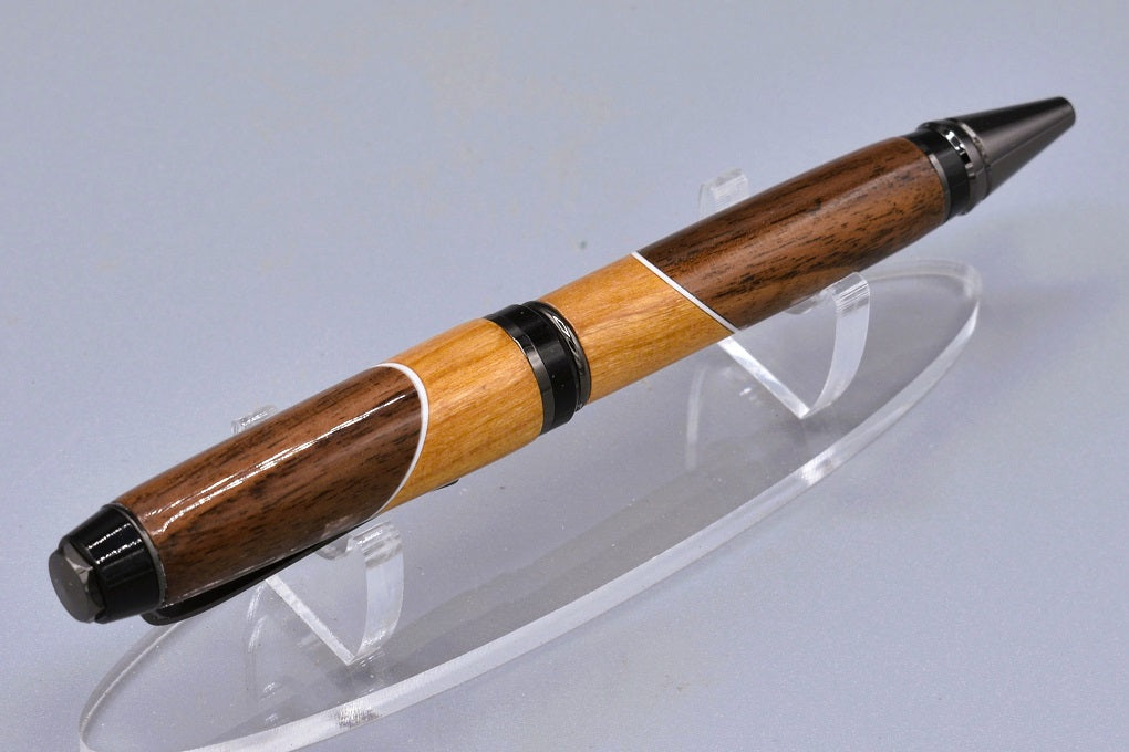 Handmade Cigar twist pen. Cherry, Walnut woods.