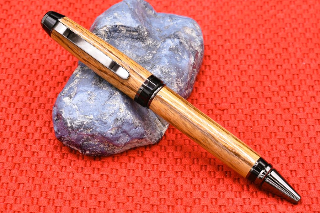 Handmade Cigar twist pen. Zebra wood.