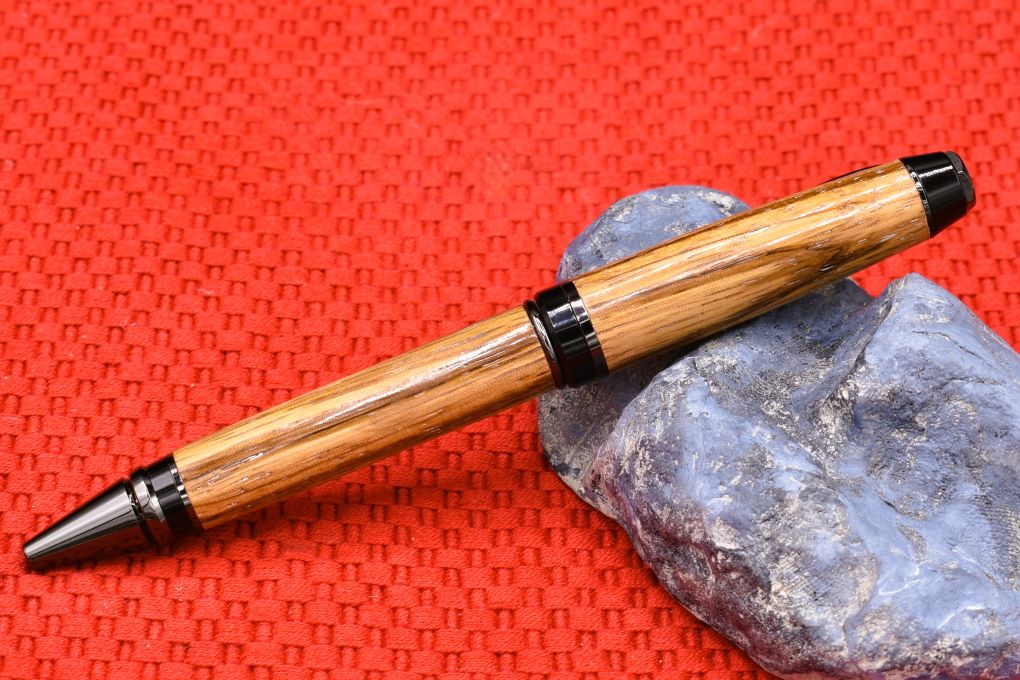 Handmade Cigar twist pen. Zebra wood.