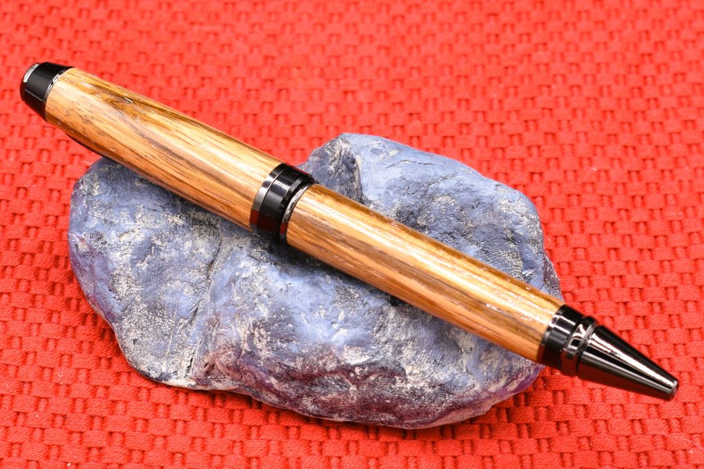 Handmade Cigar twist pen. Zebra wood.