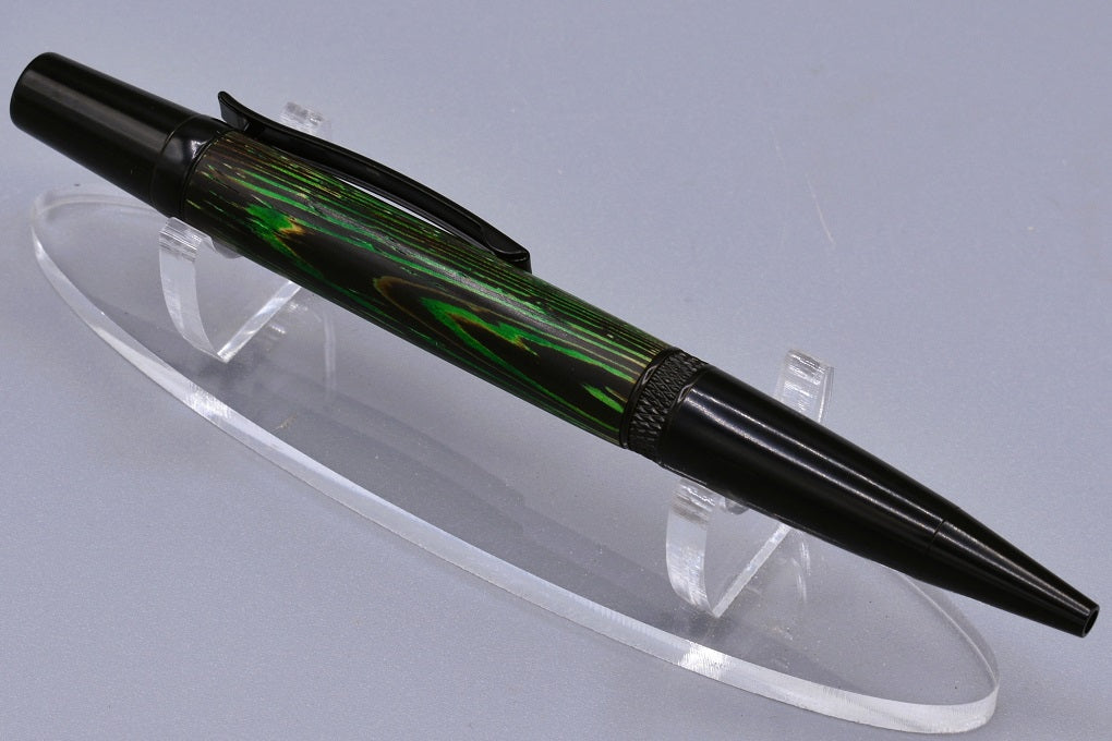 Handmade Knurl twist pen. Dyed Wenge.