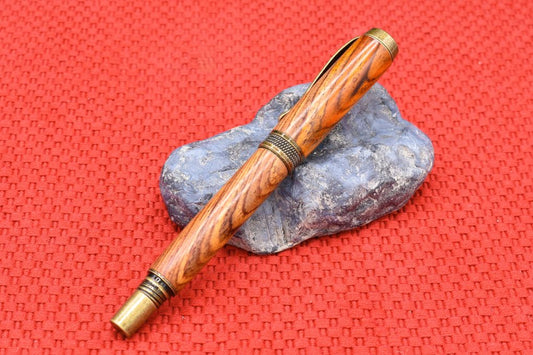 Handmade Knurl rollerball pen. Cocobolo wood.