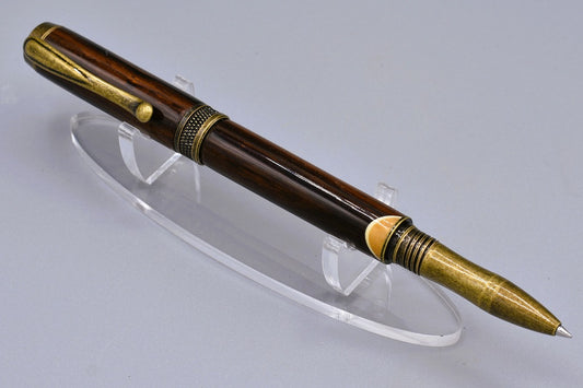 Handmade Knurl Rollerball pen. Cocobolo, Olive woods.