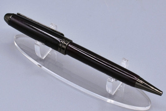 Handmade Round Top twist pen. Black resin.