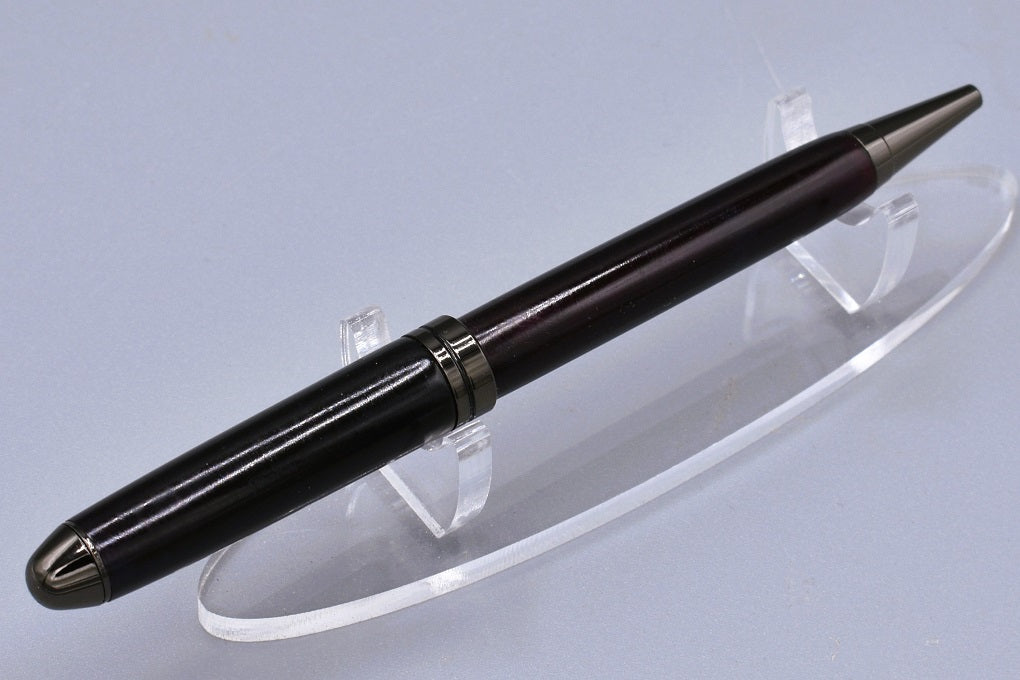 Handmade Round Top twist pen. Black resin.