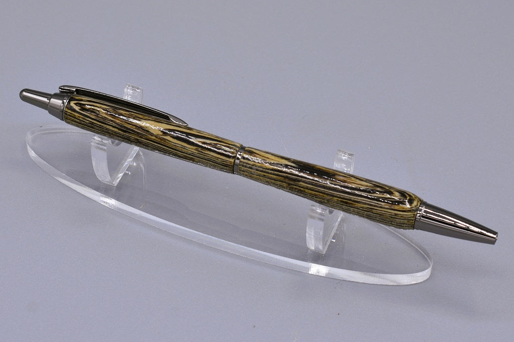 Handmade Slim click pen. Bleached Wenge wood.