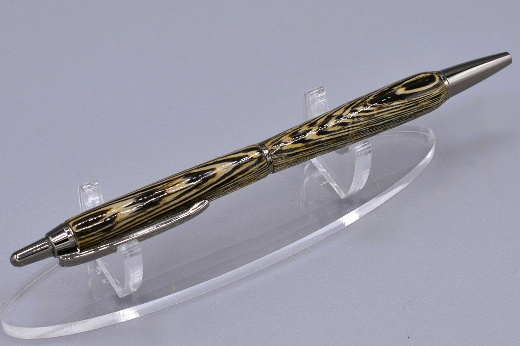 Handmade Slim click pen. Bleached Wenge wood.
