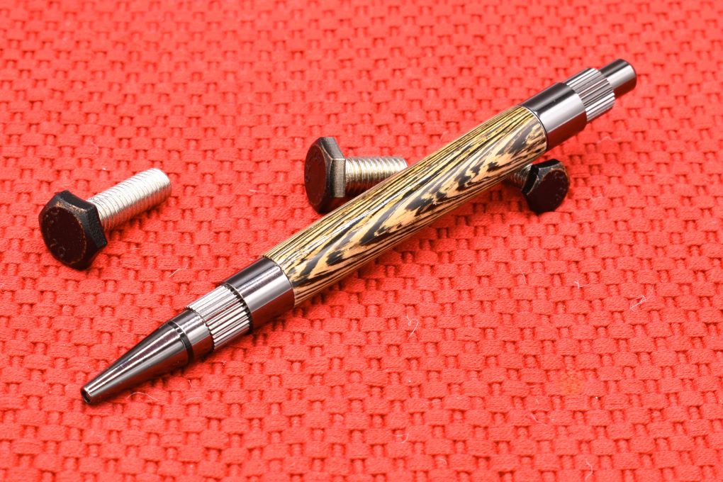Handmade Gear click pen. Bleached Wenge wood.