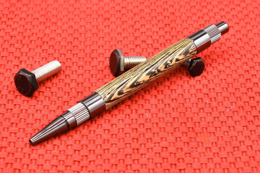 Handmade Gear click pen. Bleached Wenge wood.