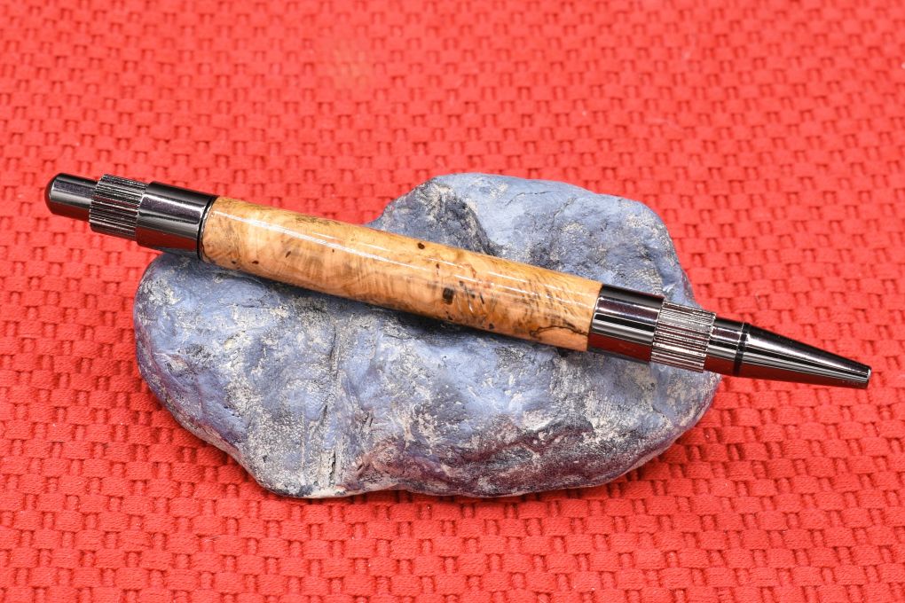 Handmade Gear click pen. Oak burl wood.