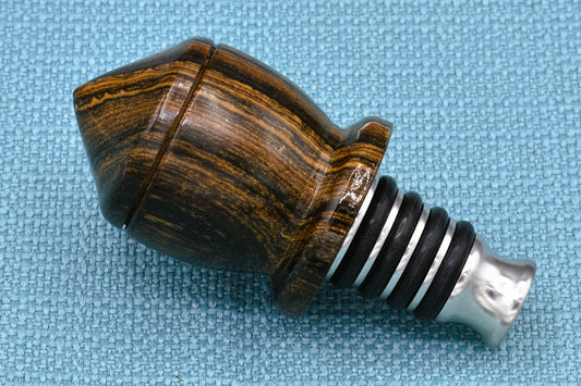 Handmade Bottle Stopper. Bocote wood.