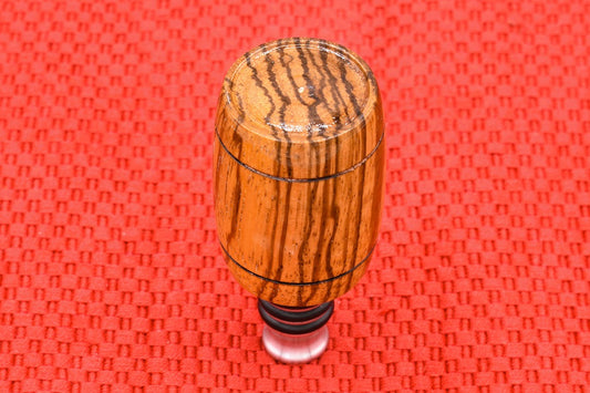 Handmade Bottle Stopper. Zebra wood.
