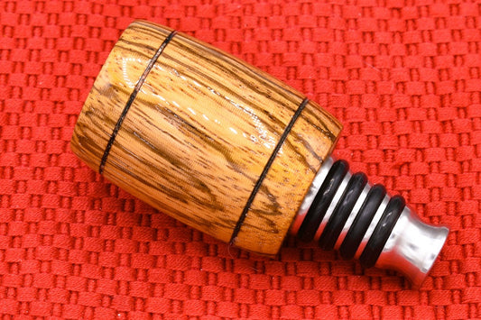 Handmade Bottle Stopper. Zebra wood.