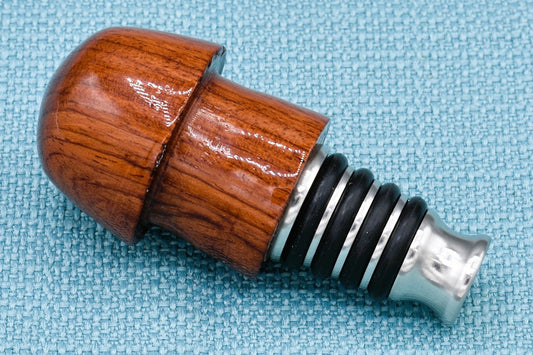 Handmade Bottle Stopper. Bubinga wood.