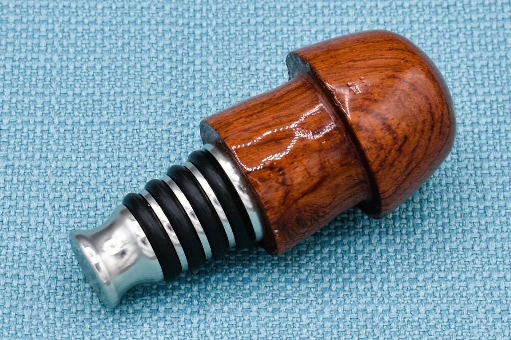 Handmade Bottle Stopper. Bubinga wood.