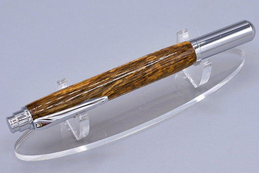 Handmade Chrome capped rollerball pen. Spalted Walnut wood.