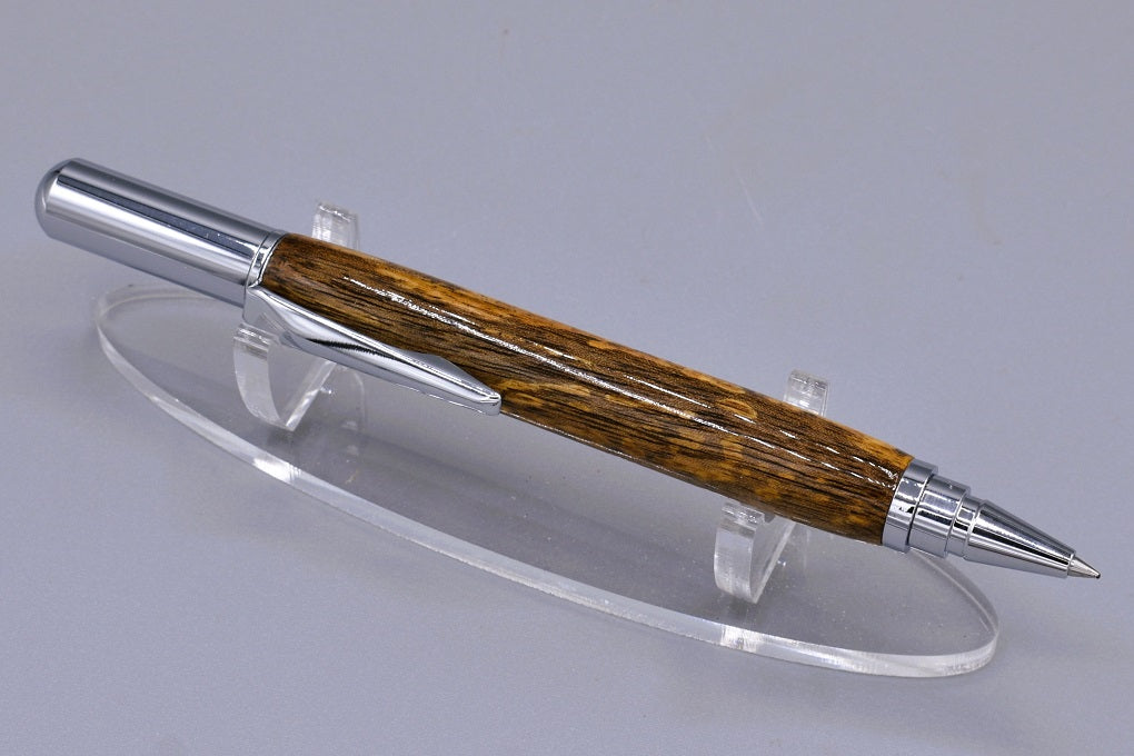 Handmade Chrome capped rollerball pen. Spalted Walnut wood.