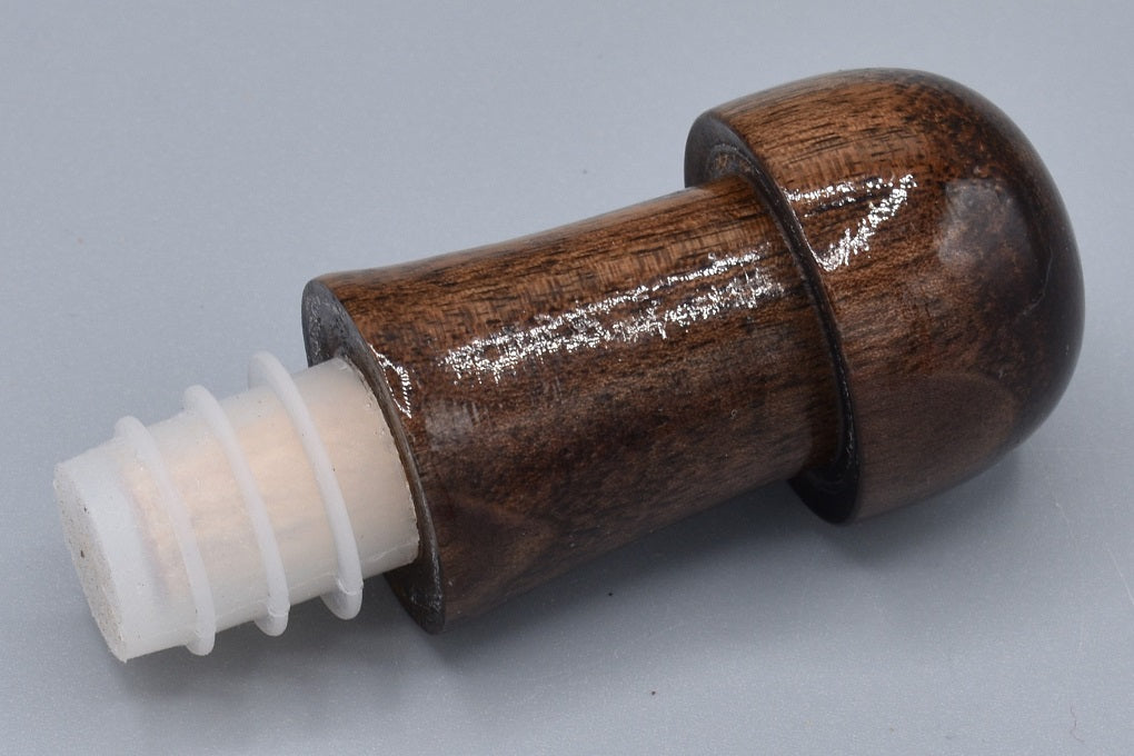 Handmade Silicone Bottle Stopper. Walnut wood.