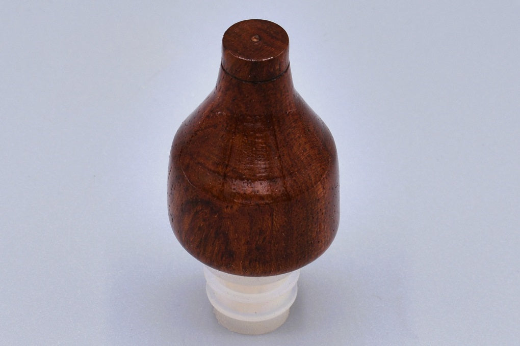 Handmade Silicone Bottle Stopper. Bubinga wood.