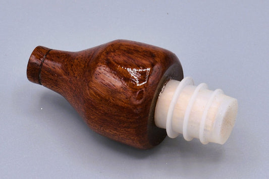 Handmade Silicone Bottle Stopper. Bubinga wood.