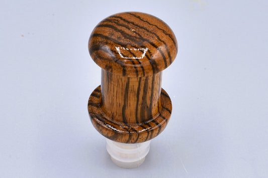 Handmade Silicone Bottle Stopper. Zebra wood.