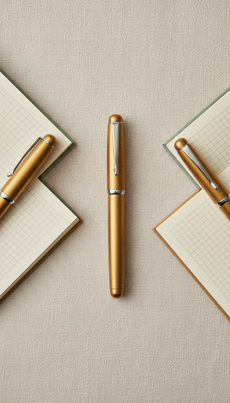 Honey brass rollerball pen satin finish