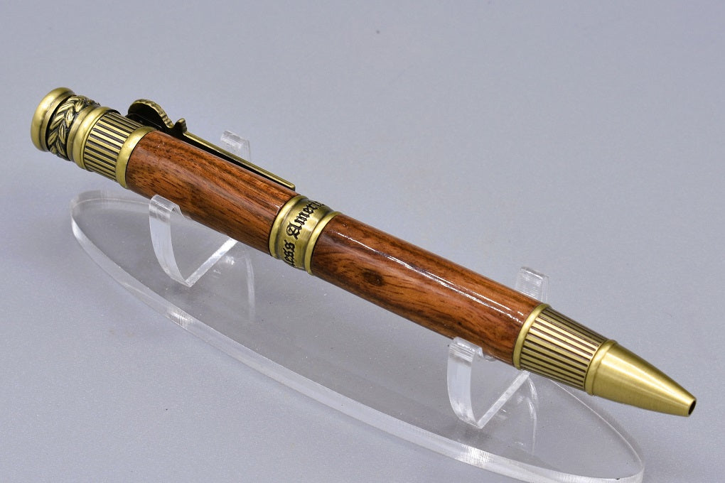 Handmade Patriot Twist Pen. Chechen wood.