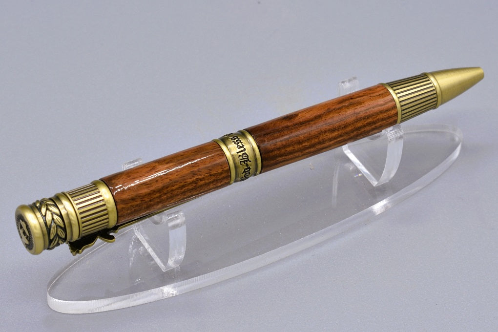 Handmade Patriot Twist Pen. Chechen wood.