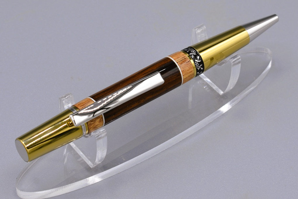 Compack Pen Handmade Compact twist pen. Cocobolo, Canary woods. – Grumpy Guy Pens