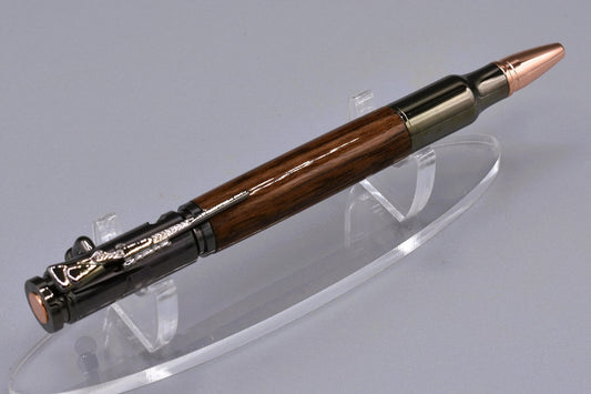 Handmade 30 Cal. Bolt Action pen. Walnut wood.