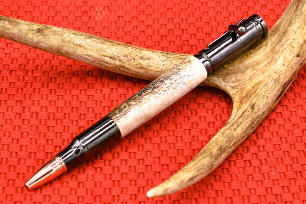 Handmade Bolt Action 30 cal. pen. Whitetail Deer antler. 