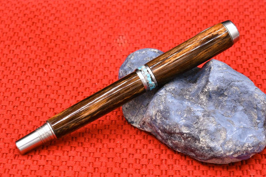 Handmade Banded Rolller pen. Patagonian Rosewood.