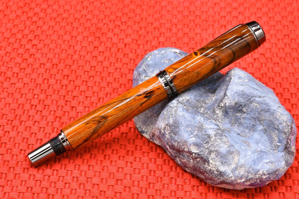 Handmade Thick capped rollerball pen. Cocobolo wood.