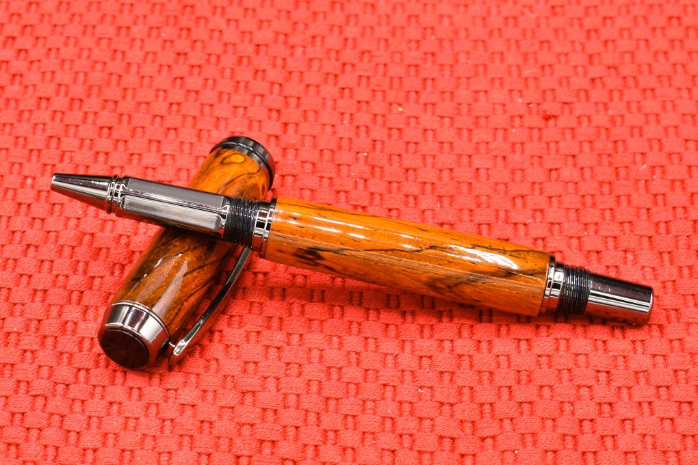Handmade Thick capped rollerball pen. Cocobolo wood.