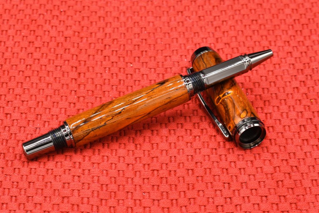 Handmade Thick capped rollerball pen. Cocobolo wood.