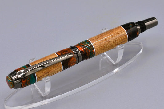 Handmade Thick Capped Rollerball. Canary wood, resin.