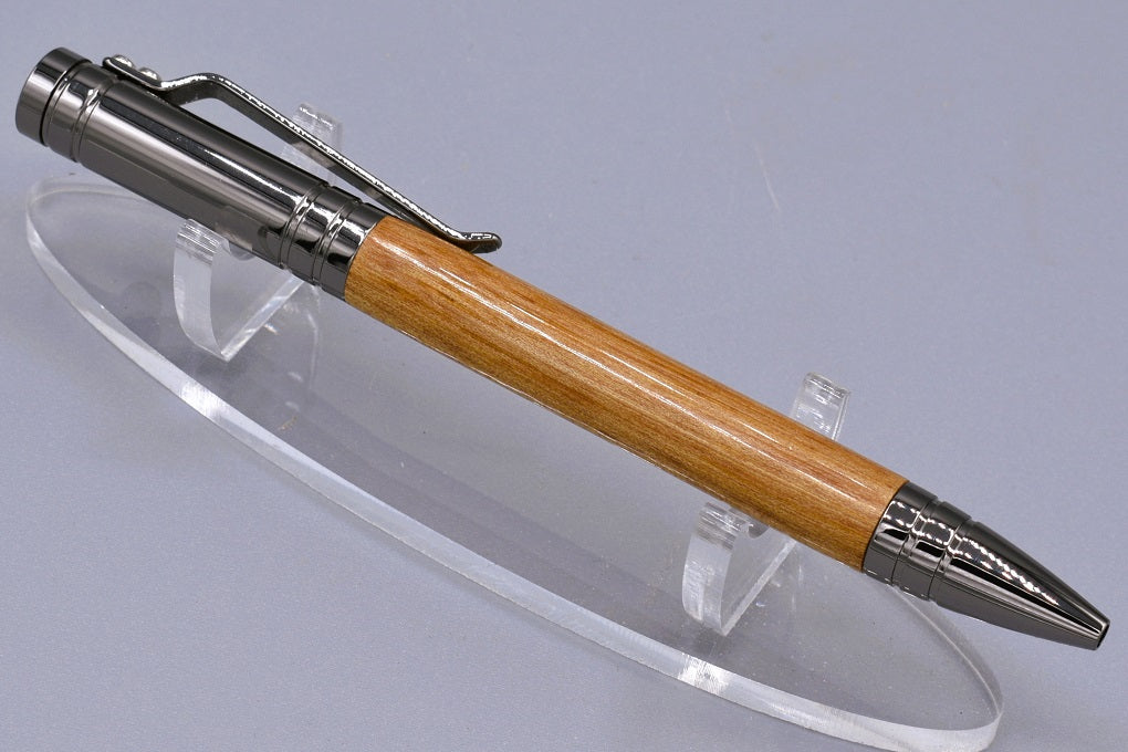 Handmade Bolt Action click pen. Hickory wood.