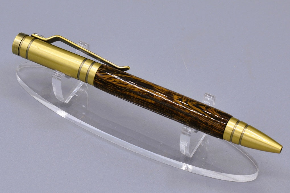 Handmade Bolt Action click pen. Desert Ironwood.