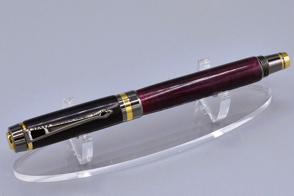 Handmade Classic rollerball pen. Purple resin.