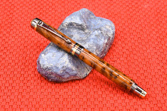 Handmade Classic Rollerball pen. Thuya Burl wood.