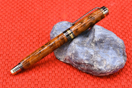 Handmade Classic Rollerball pen. Thuya Burl wood.